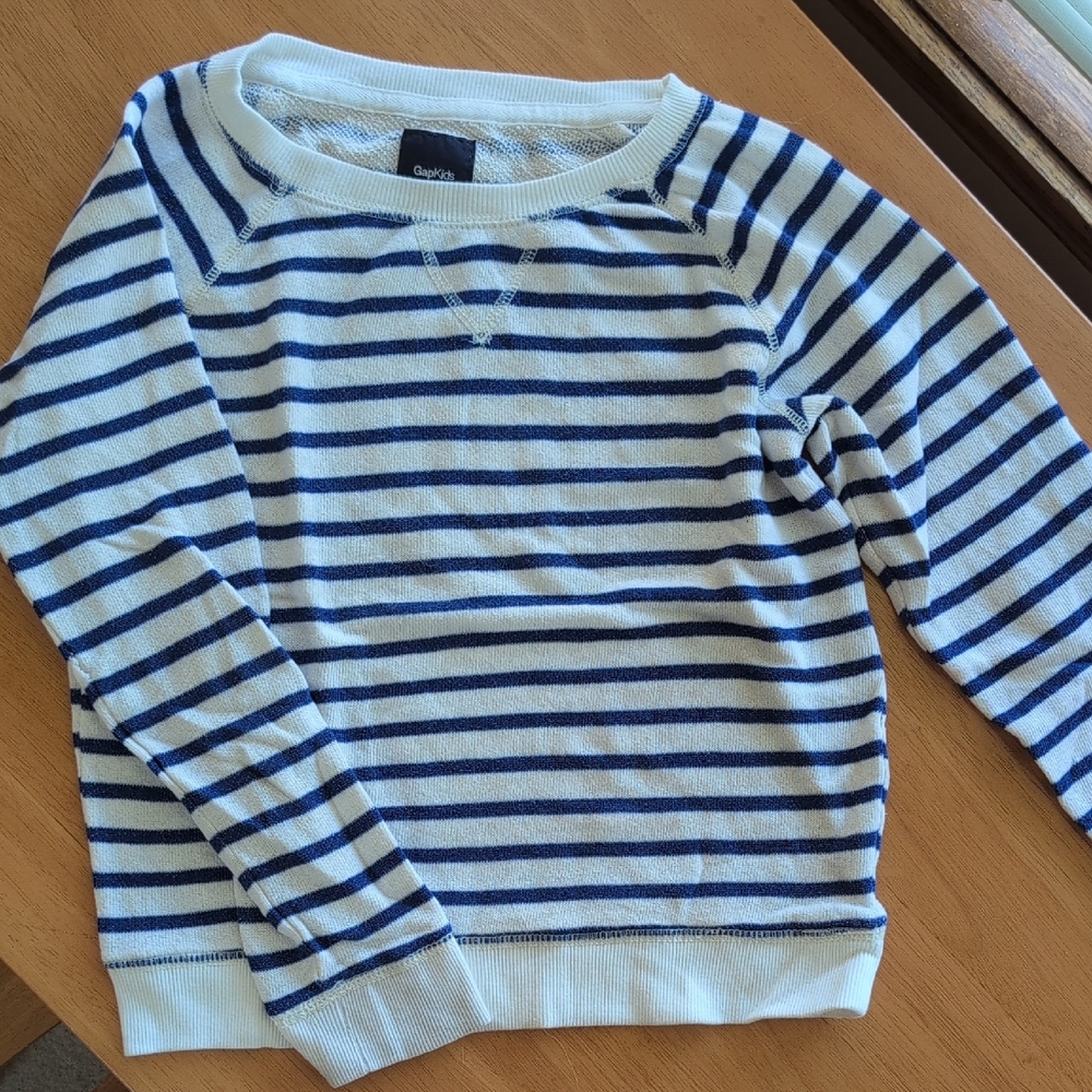 GAP Navy and White Striped Sweater